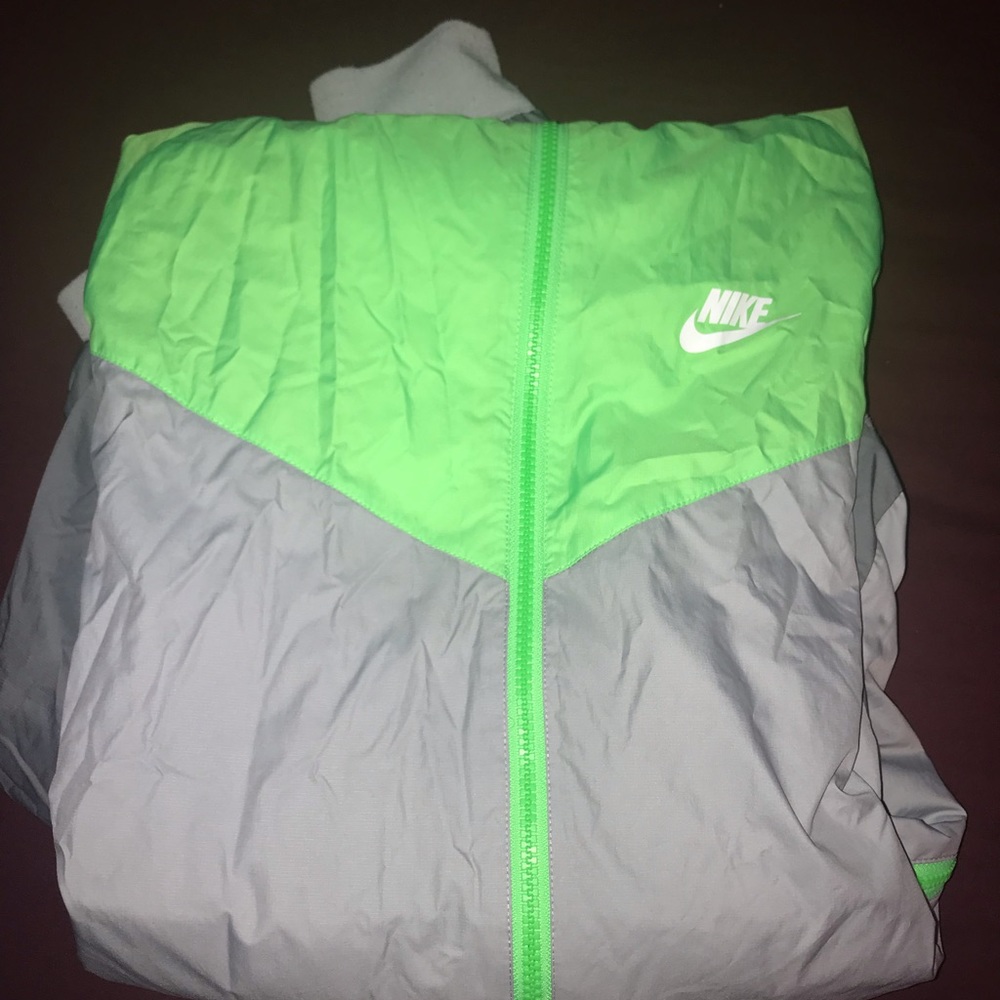 Nike Green and Gray Windbreaker